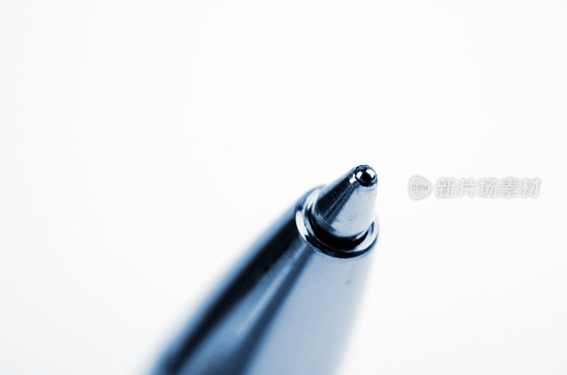 A Blue Roller-Ball Pen Tip Close-Up Shot